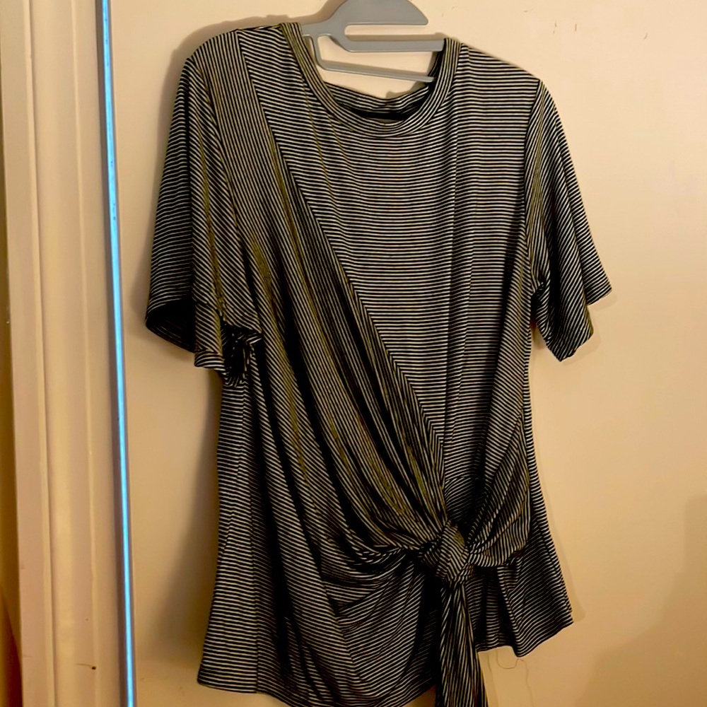 Thyme and Honey Striped Knot Tee